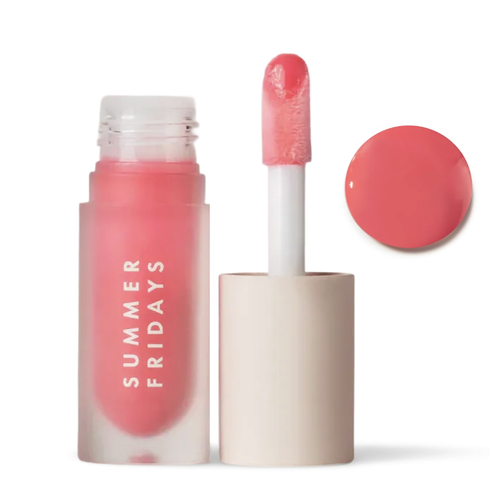 Summer Fridays Dream Lip Oil - Hydrating Tinted Lip Gloss Oil - Non-Sticky Formula With Skincare Benefits for Long-Lasting Softness + Shine - Effortless Beauty Gifts - Pink Cloud (0.15 Oz)