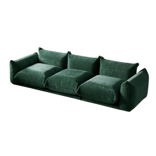 a green chenille sofa