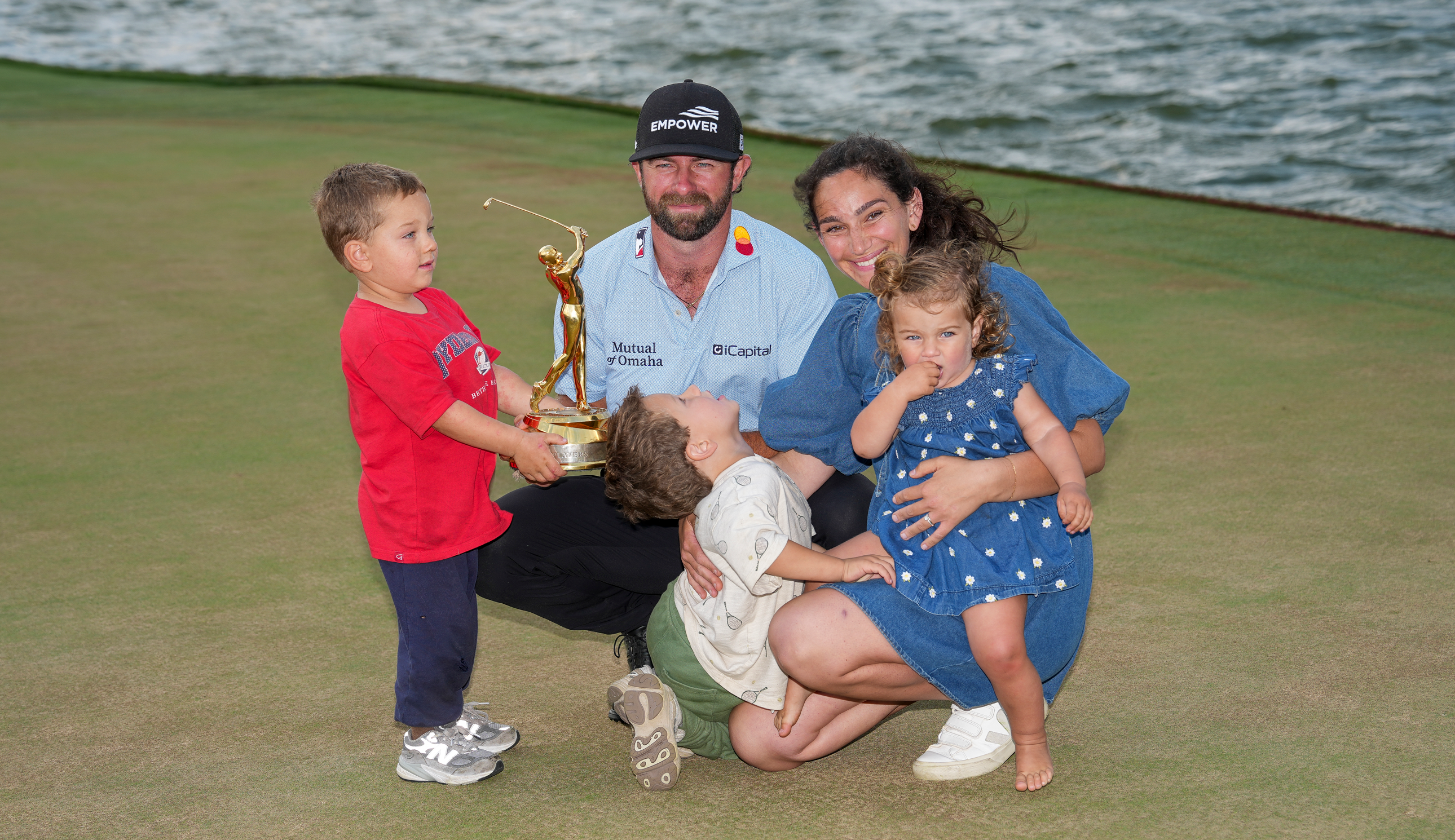 Cameron Young and his family celebrate at The Players Championship