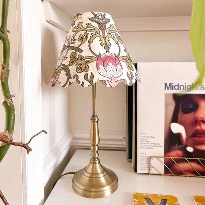 Upcycled scallop lampshade