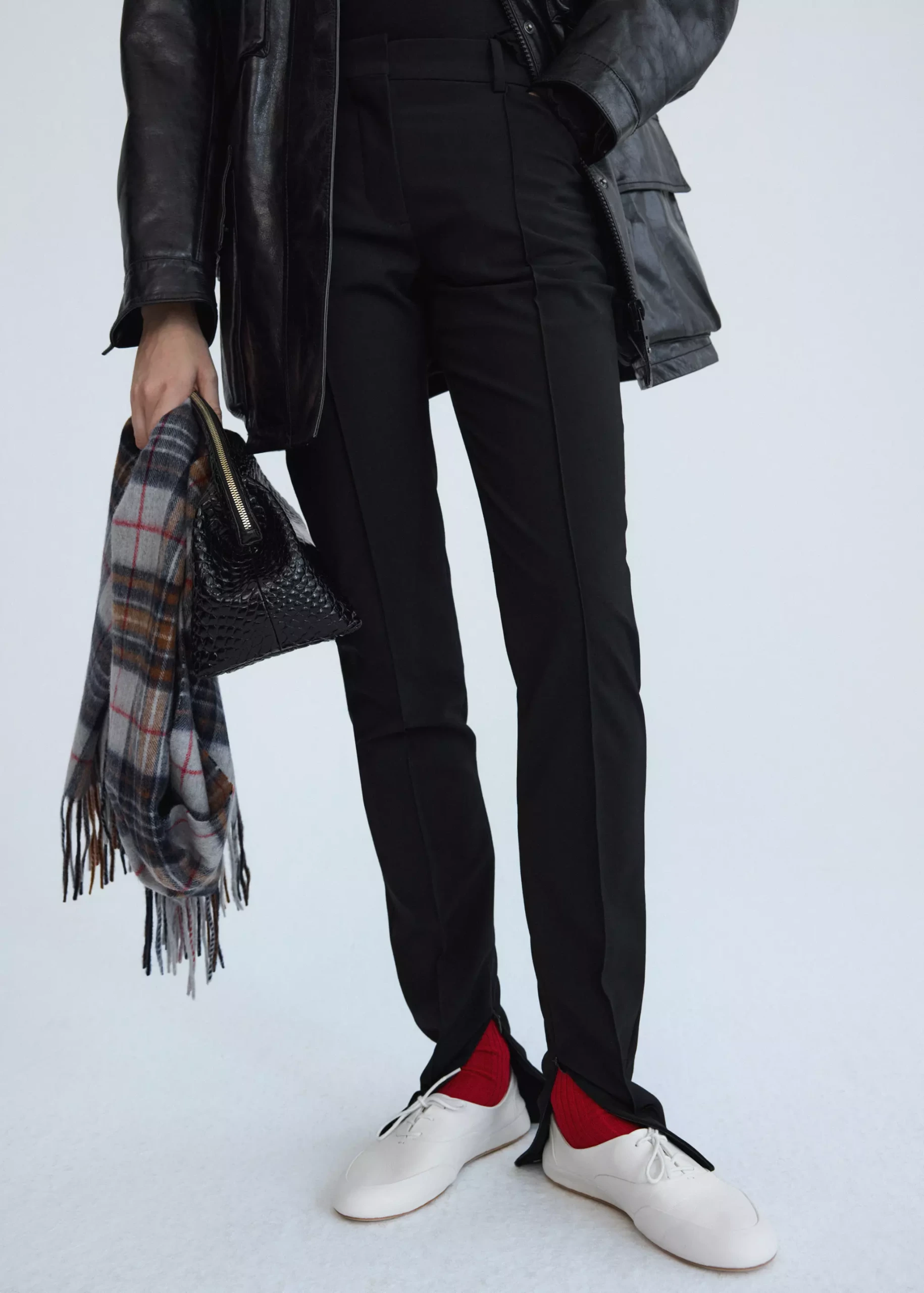 Wool Trousers With Slits at the Hem - Women | Mango United Kingdom