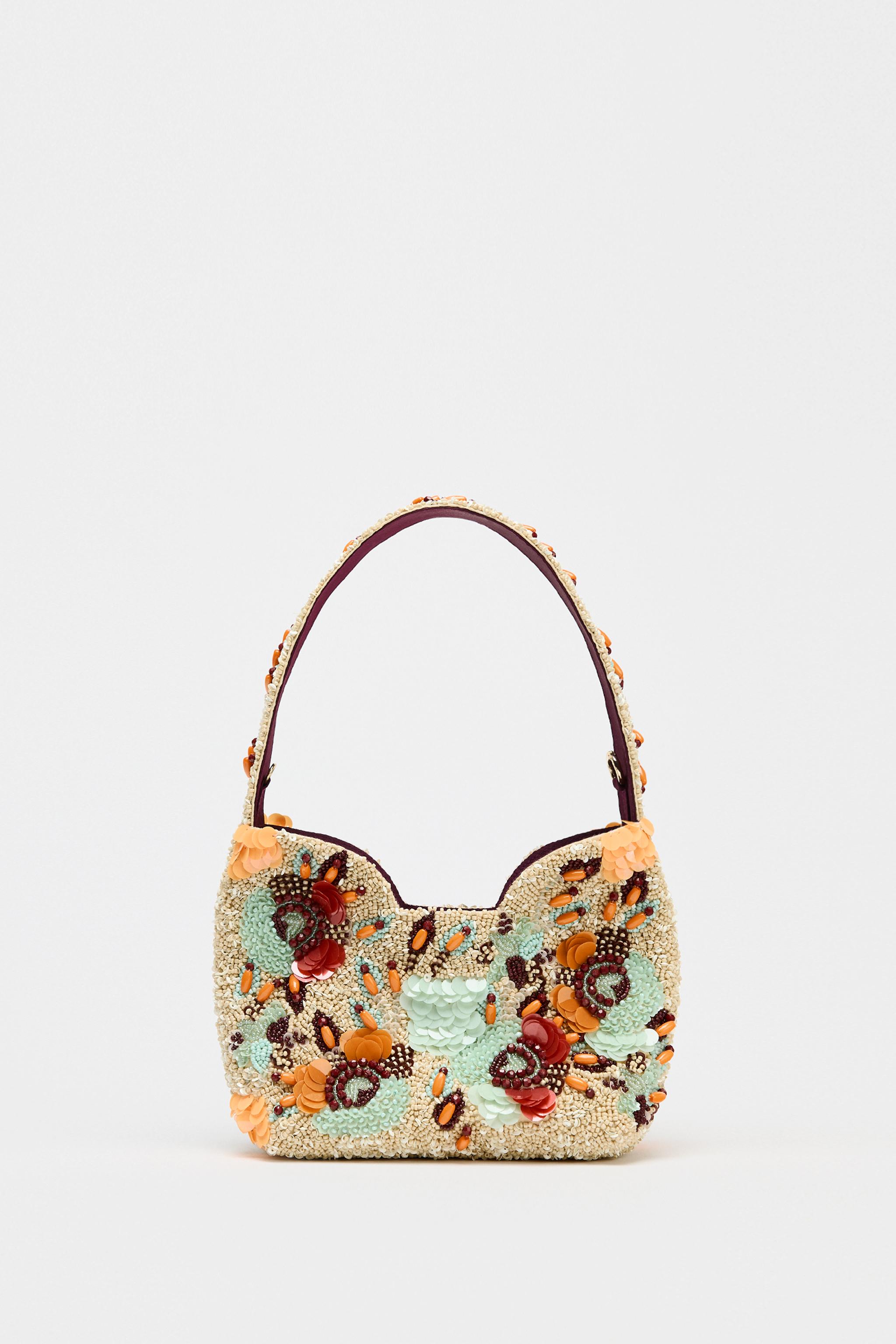 Beaded Mini Bucket Bag