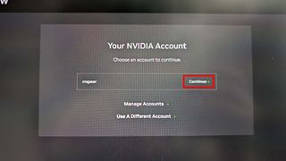 Install NVIDIA GeForce Now on Steam Deck: Select Continue.