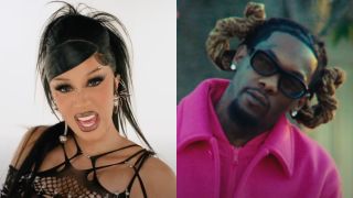 Cardi B raps in the "Enough (Miami) music video, while Offset raps in the "Blame It On Set" music video