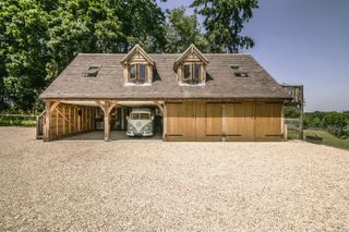 Oak framed garage and carport