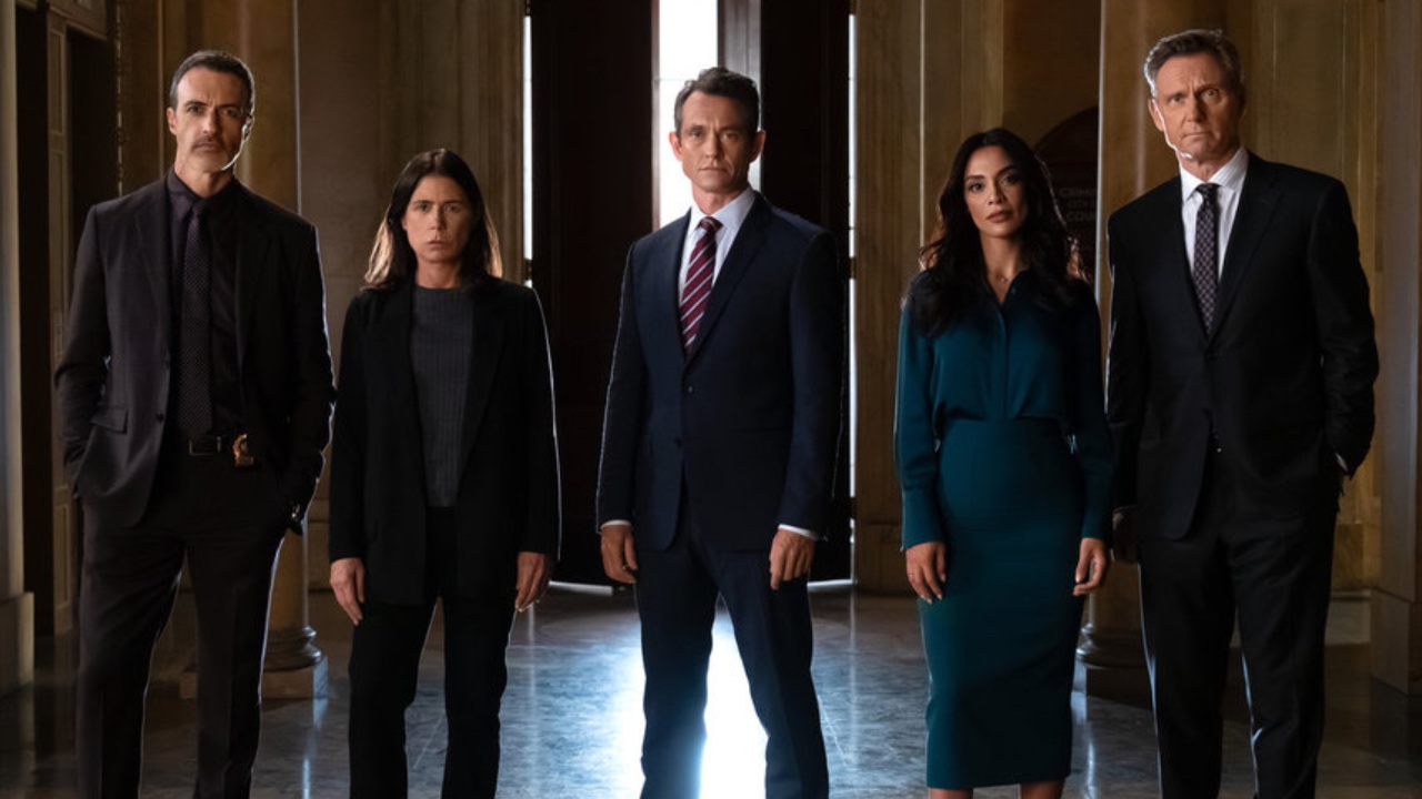 The cast of Law &amp; Order Season 25 standing together