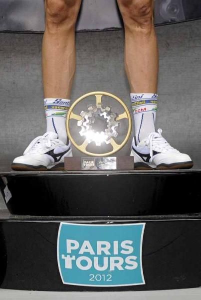 Marco Marcato (Vacansoleil-DCM Pro Cycling Team) on the Paris-Tours podium