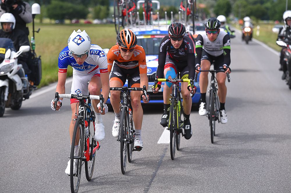 The breakaway in action during stage 4 at the Tour de Suisse