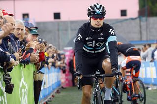 Spanish cyclist Mikel Landa of team Sky warms up before the start of the 6th stage of 99th Giro d'Italia