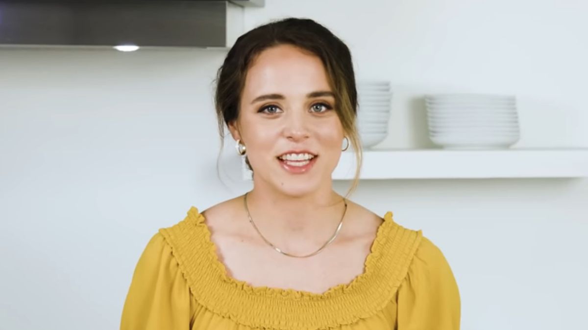 Jinger Dugger Vuolo in yellow dress on Jinger&#039;s Kitchen