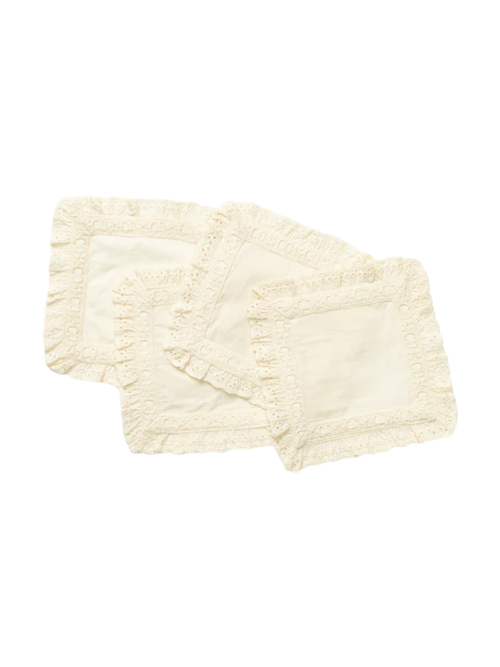 Lace Trim Cocktail Napkins (set of 4)