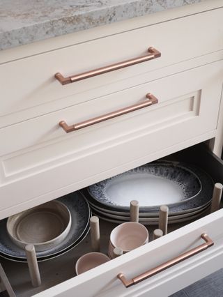 kitchen storage hacks plate drawers by Roundhouse