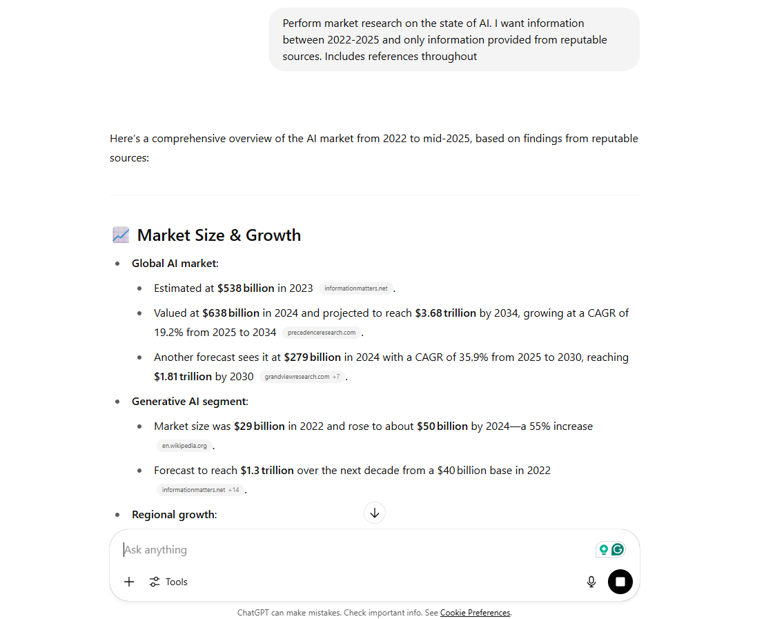 ChatGPT screenshot