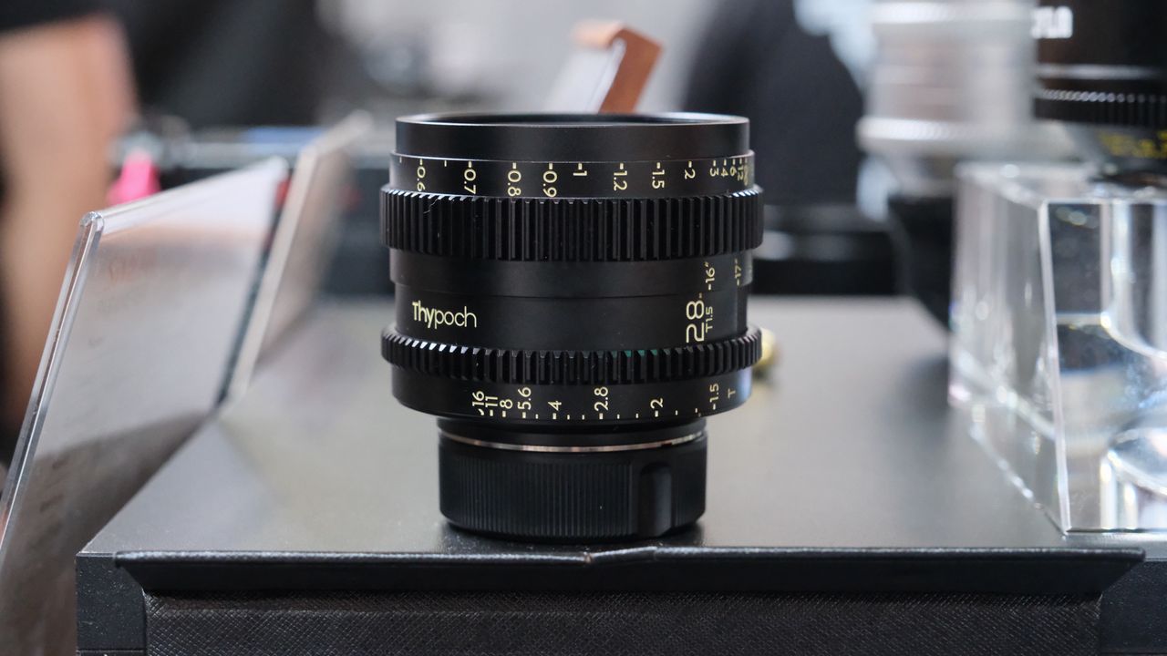 Thypoch Simera-C cine lens on a black table