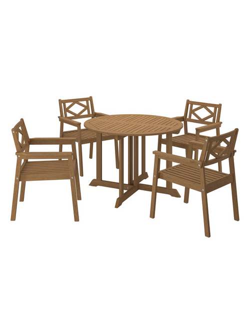 BONDHOLMEN Outdoor Table and 4 Armchairs
