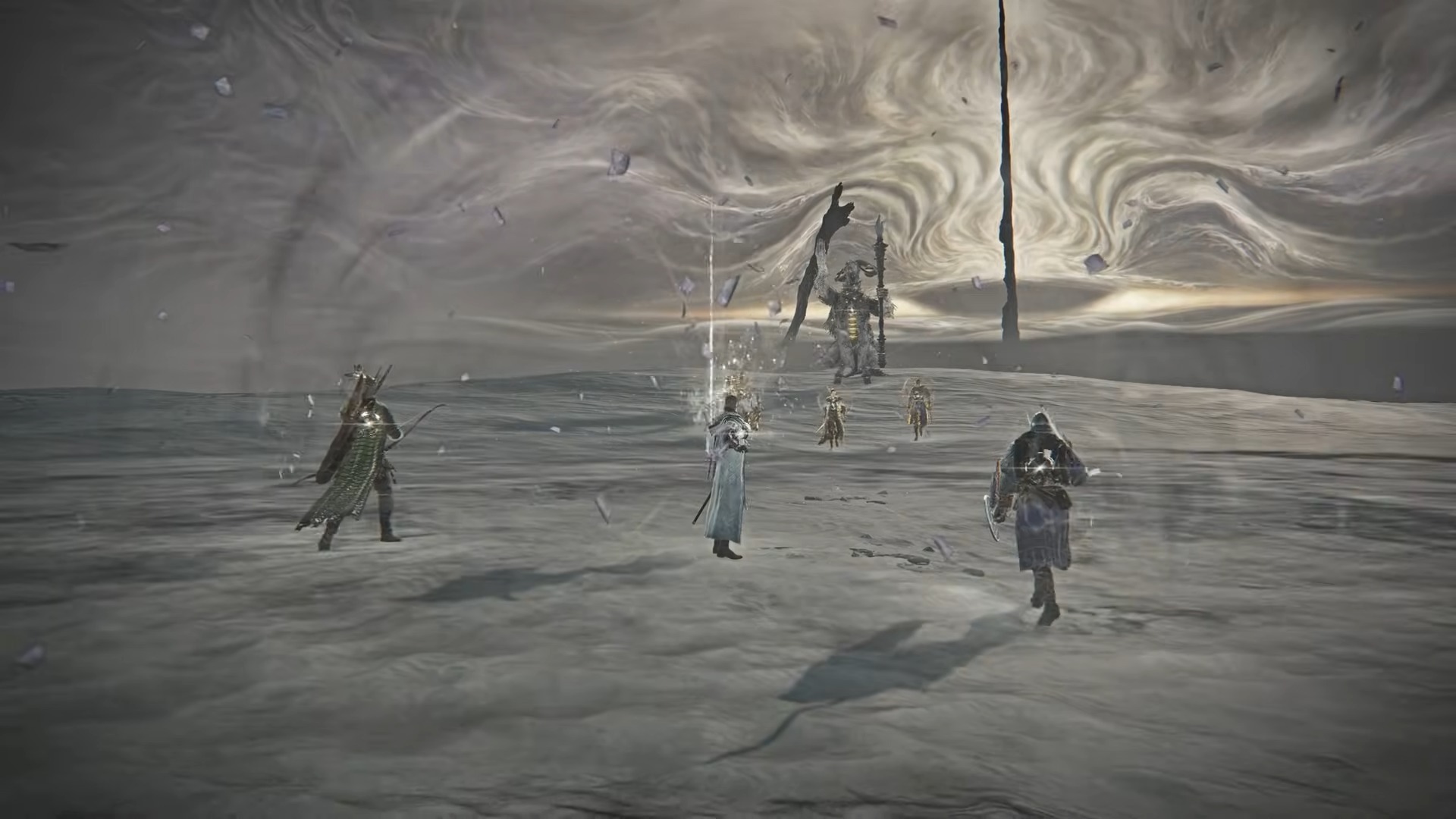 Elden Ring Nightreign Scholar using book to summon NPC allies against boss