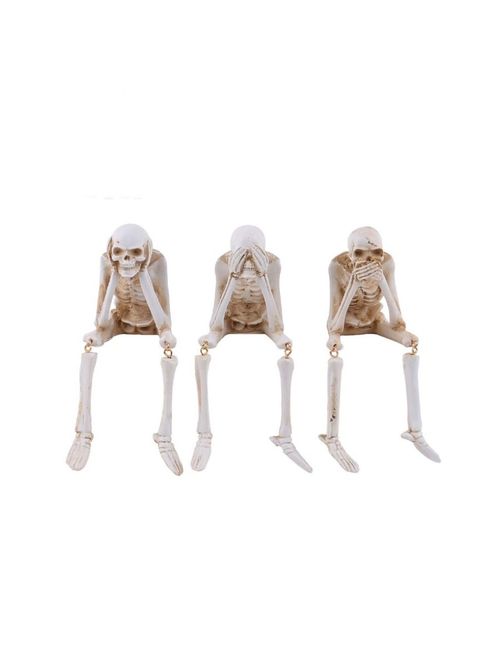 Halloween Statues See No Evil Skeleton Figurines
