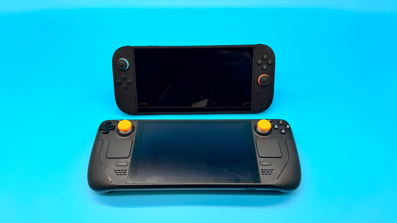 The Nintendo Switch 2 and Steam Deck next to each other