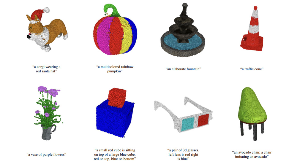 3D models created by POINT-E AI generator