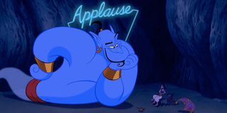 Aladdin's Genie with applause sign