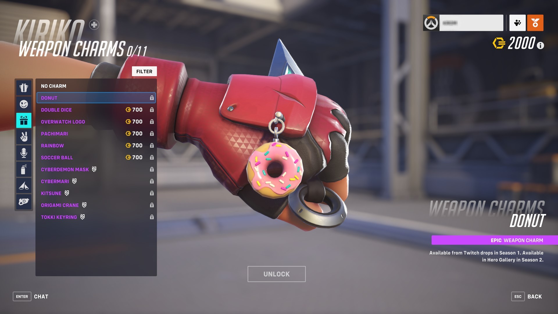 Overwatch 2 Twitch drops - Donut Charm
