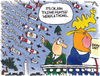Political Cartoon U.S. Trump North Korea Hunter Biden