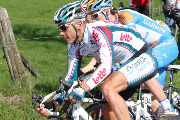 Philippe Gilbert (Omega Pharma-Lotto) waits to make his move.