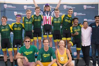 Aevolo riders and staff at the 2018 U23 Road Championships