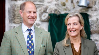 Duchess Sophie's reunion with Prince Edward explained. Seen here the couple visit Shallowford Farm in May 2022