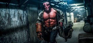 Hellboy (David Harbour) running in Hellboy 2019