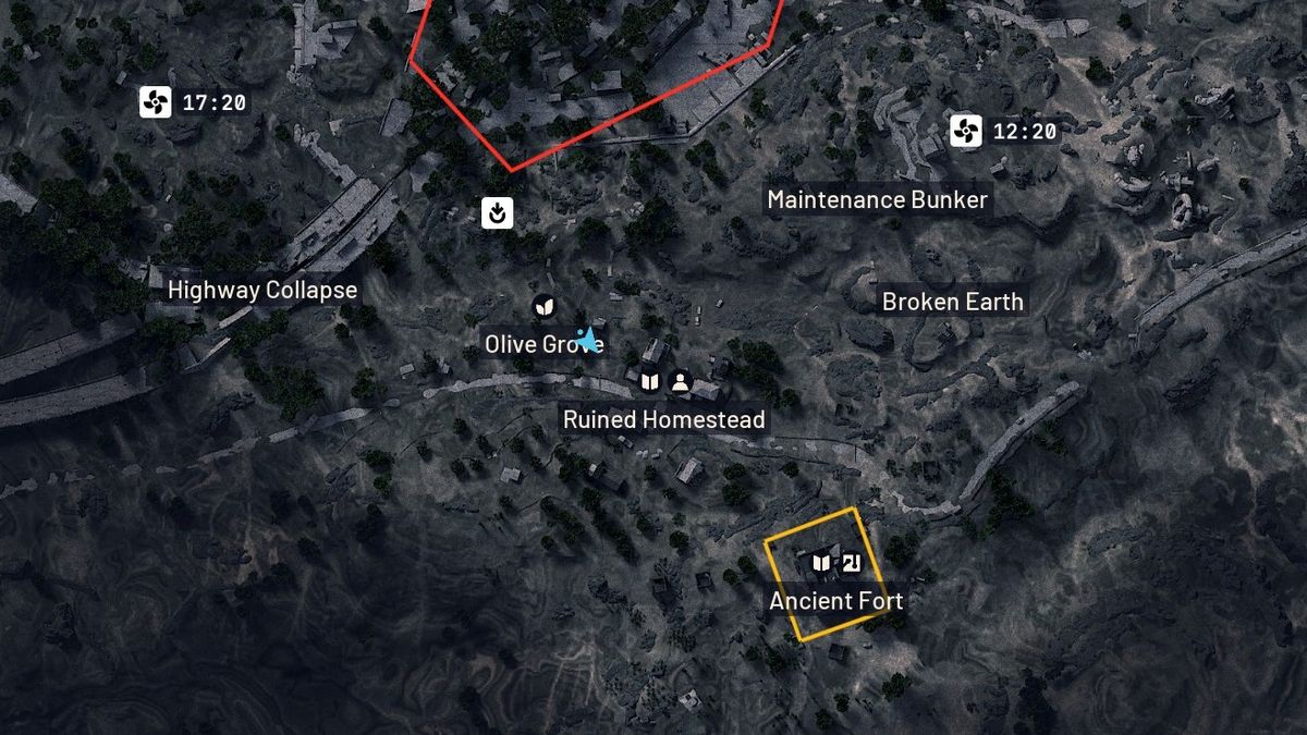 Arc Raiders Ruined Homestead on map