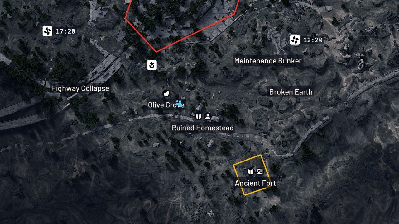 Arc Raiders Ruined Homestead on map