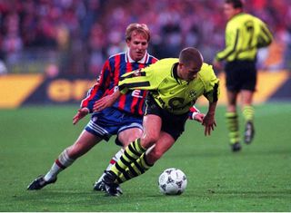 Lars Ricken in action for Borussia Dortmund against Bayern Munich in 1996.