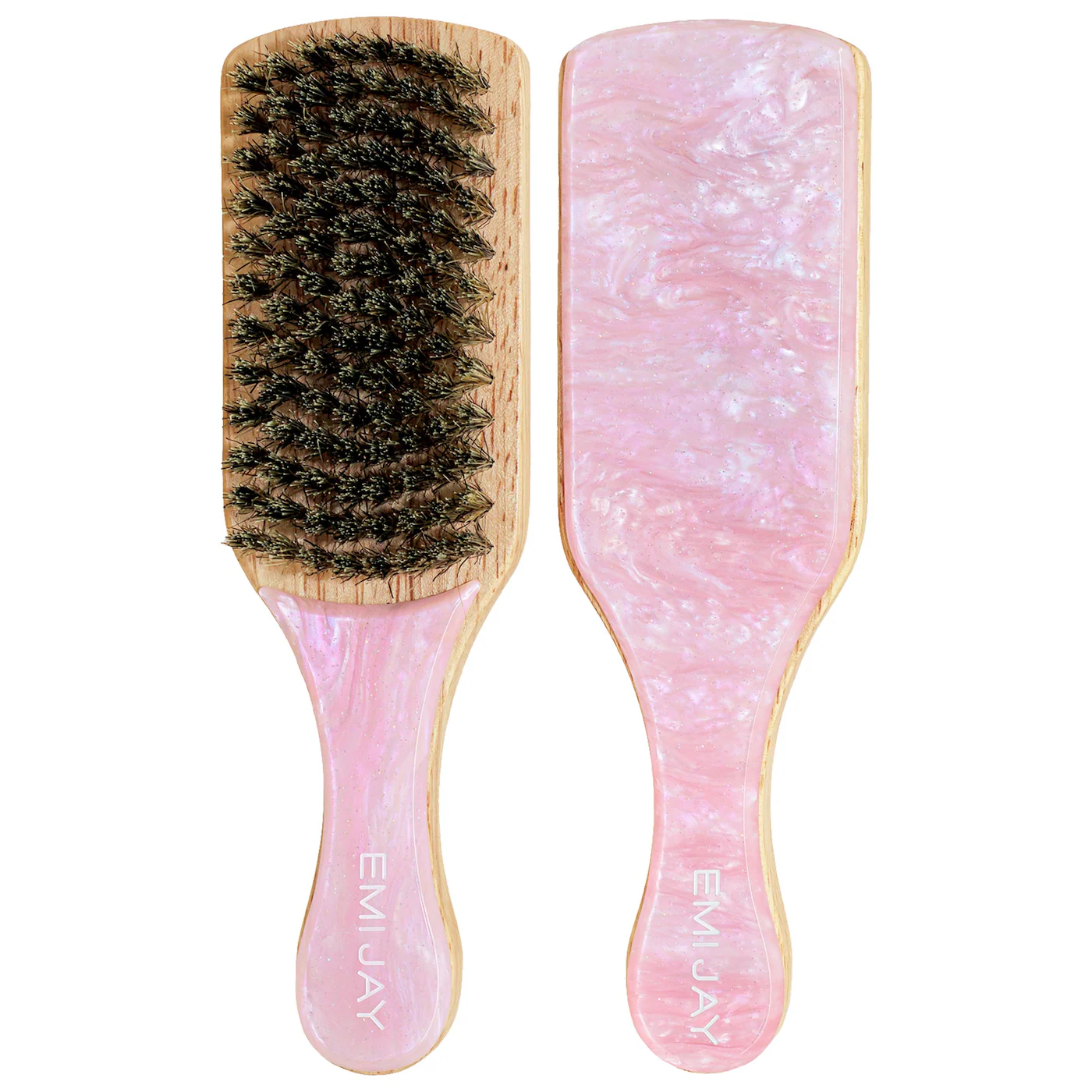 Emi Jay, Mini Boar Bristle Smoothing Hair Brush in Pink Sugar