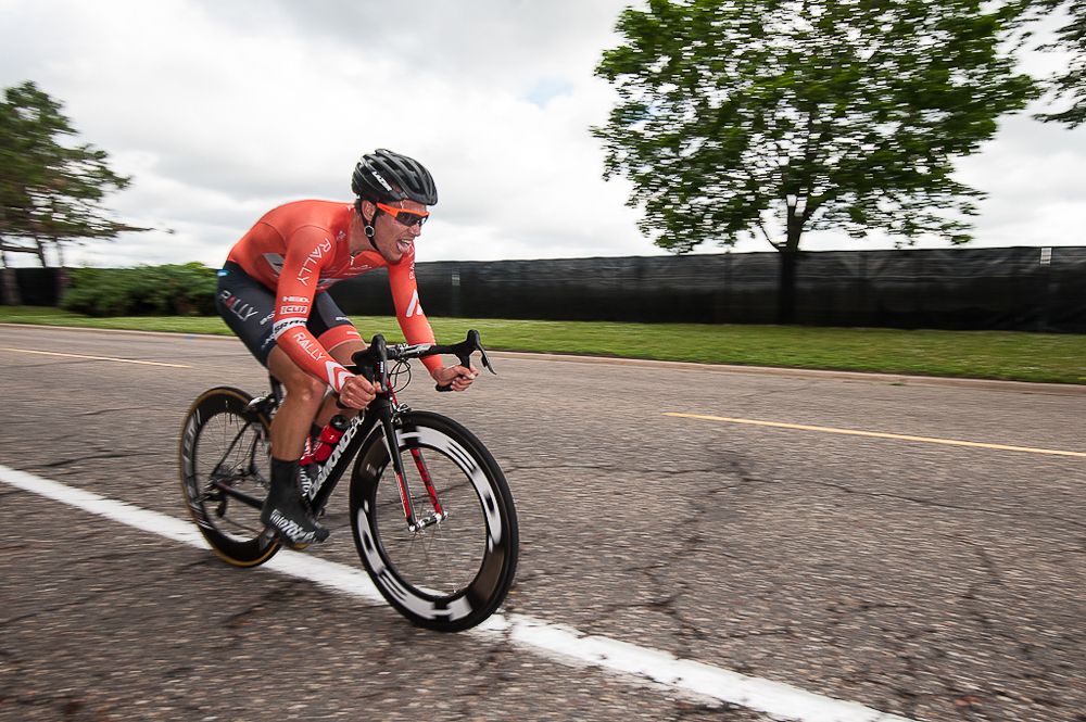 Evan Huffman (Rally Cycling) joined his teammate Tom Zirbel on the North Star Grand Prix stage 1 podium with a third-place time of 10:02.13
