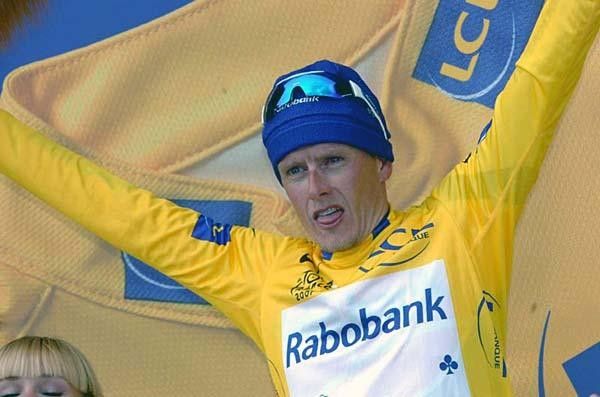 Rasmussen on the podium.