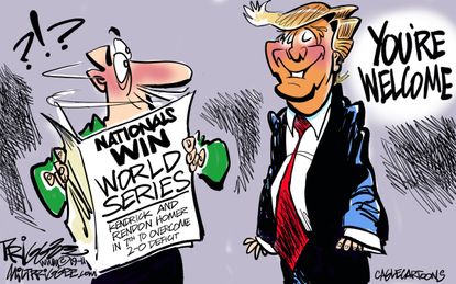 Political Cartoon U.S. Nationals World Series Trump