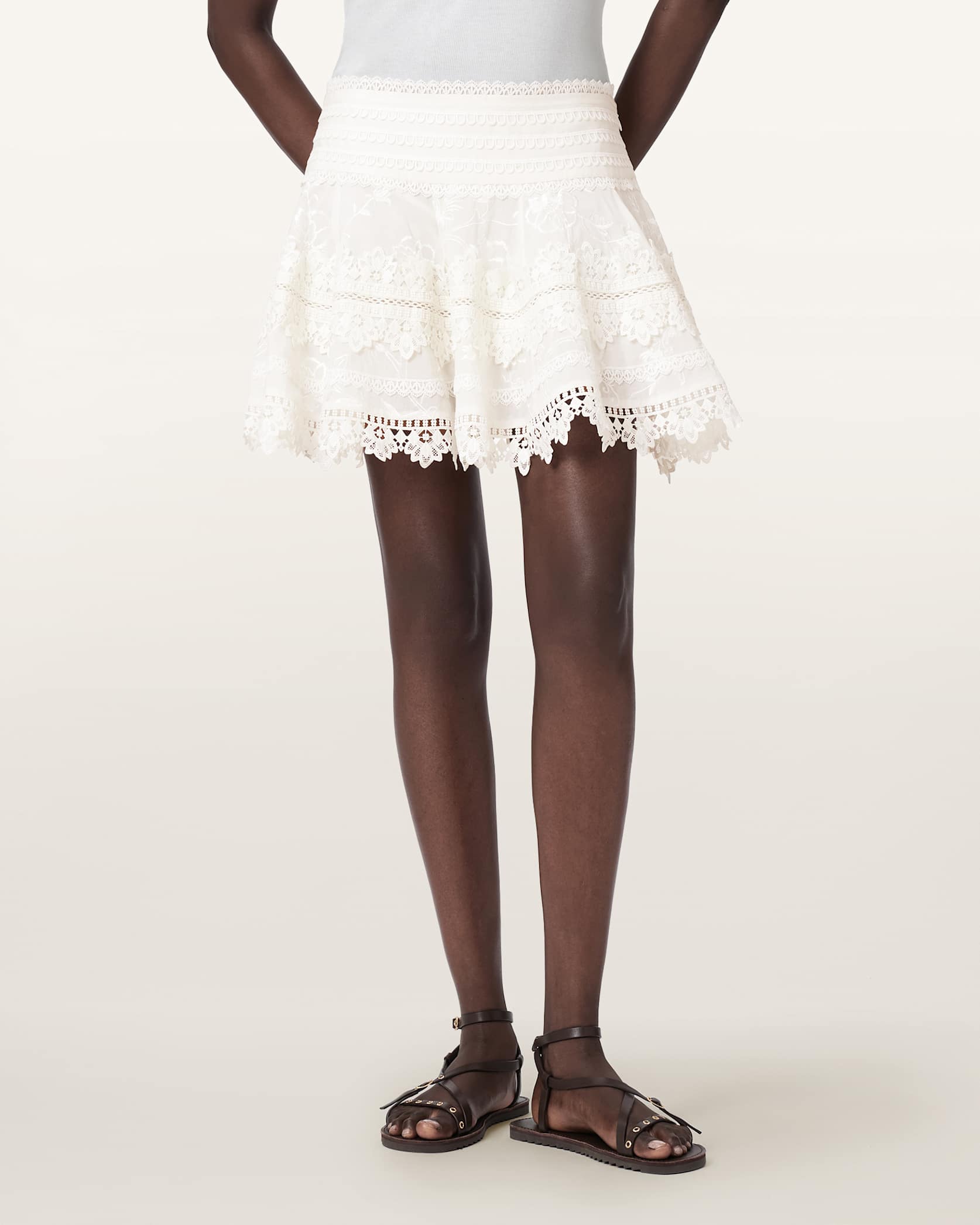 Allsaints, Lillith Embroidered Mini Skirt