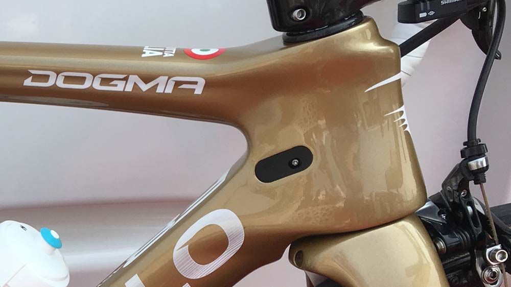 The chunky head tube area