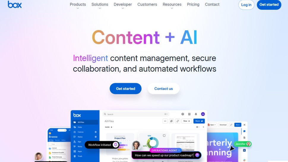 Website screenshot of Box (August, 2025)
