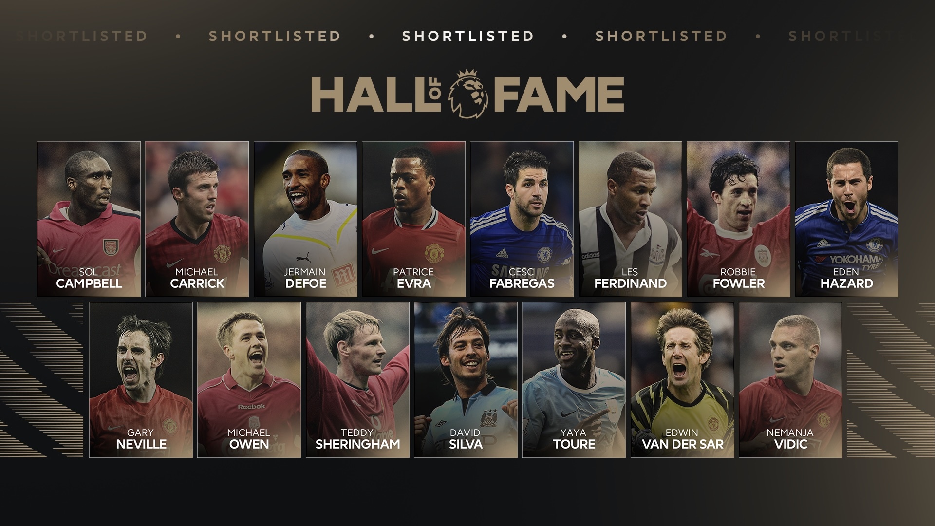 Premier League 15 player hall of fame shortlist for 2025 
