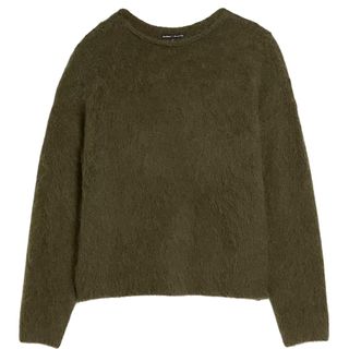 River Island Khaki Oversized Premium Hairy Jumper