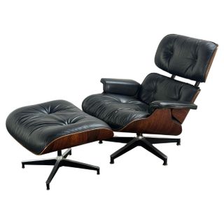 Restored 1970s Rosewood Eames Lounge Chair and Ottoman