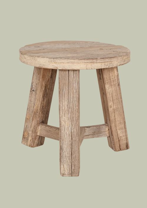 Ibo Reclaimed Wood Round Side Table