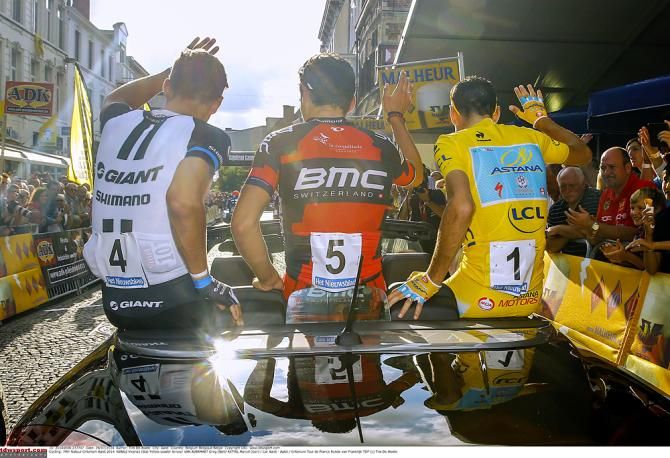 Vincenzo Nibali, Greg Van Avermaet and Marcel Kittel in Aalst