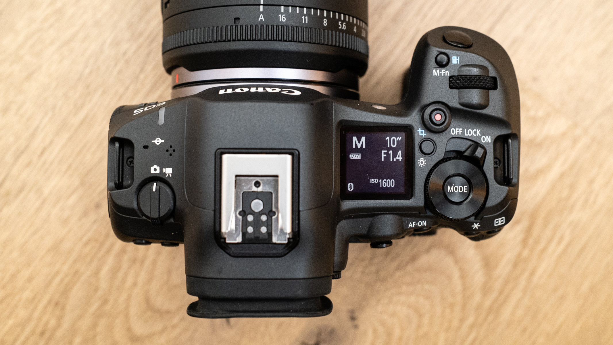 Canon EOS R5 Mark II top plate view
