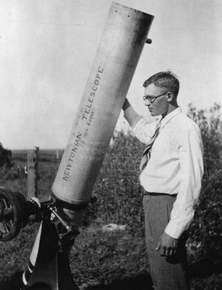 Over the course of his life, Tombaugh built more than 30 telescopes himself, including this one on his family's Kansas farm.