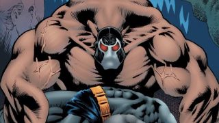 Bane breaking Batman&#039;s back on the cover of Knightfall trade paperback