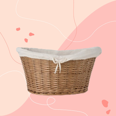 Wicker Oval Laundry Basket, Brown