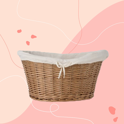 Wicker Oval Laundry Basket, Brown